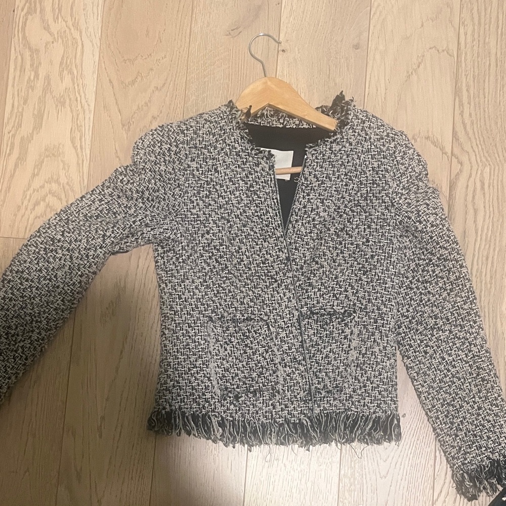 Rebecca Taylor Black and White Tweed Blazer